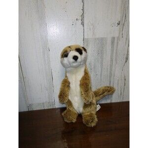 WWF World Wildlife Fund MeerKat Plush 8" Brown Tan Adorable Animal 1986